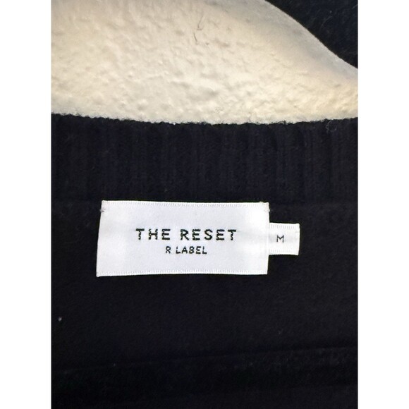 The Reset R Label Cashmere Wool Cardigan Sweater Black Size Medium - Picture 3 of 4